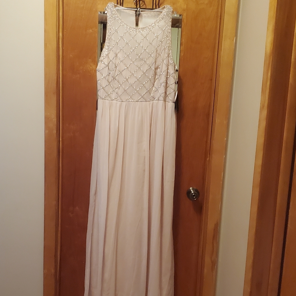 Adrianna Papell, size 20, blush, chiffon gown, NWT